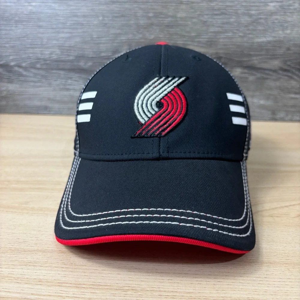Portland Trail‎ Blazers Hat Cap Fitted Small Black NBA Basketball Adidas